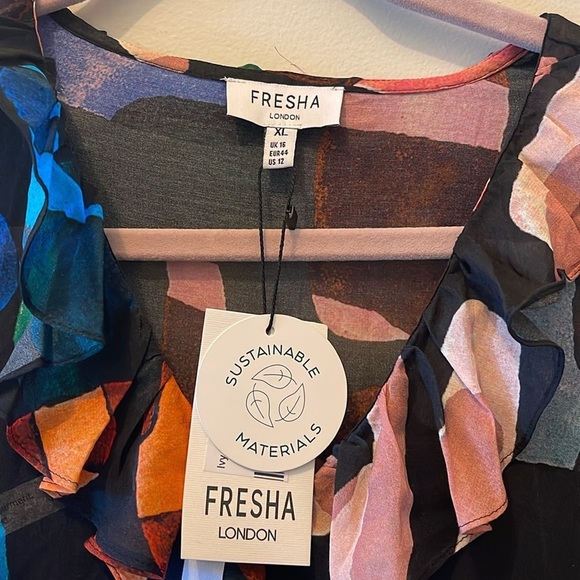 NWT Fresha London Ivy Abstract Dress SZ XL - Picture 4 of 6